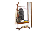 Supporto di legno mobile del gancio di cappotto del cappotto di Soild con lo specchio/scaffali di tornitura