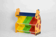 La forma della giraffa scherza l'organizzatore di stoccaggio del giocattolo, scaffale di plastica dei silos di immagazzinamento del giocattolo