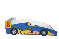 Letto di legno durevole blu del bambino della macchina da corsa con i grafici variopinti del carattere