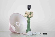 Forma domestica elegante rotonda dei fiori delle lampade da tavolo del tessuto per gli occhi proteggenti